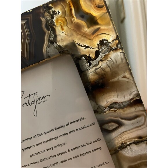 Portofino Home Agate Gemstone Photo Frame 5x7 Decorative - Picture 2 of 9